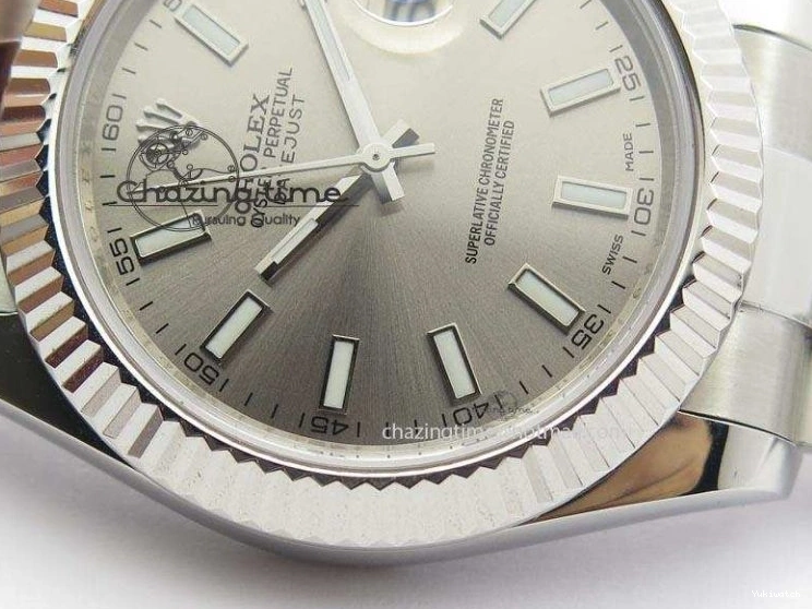 Sliver A3136 Dial II SS 41mm Gray 116334 Datejust On Sticks Bracelet Markers SS 0102